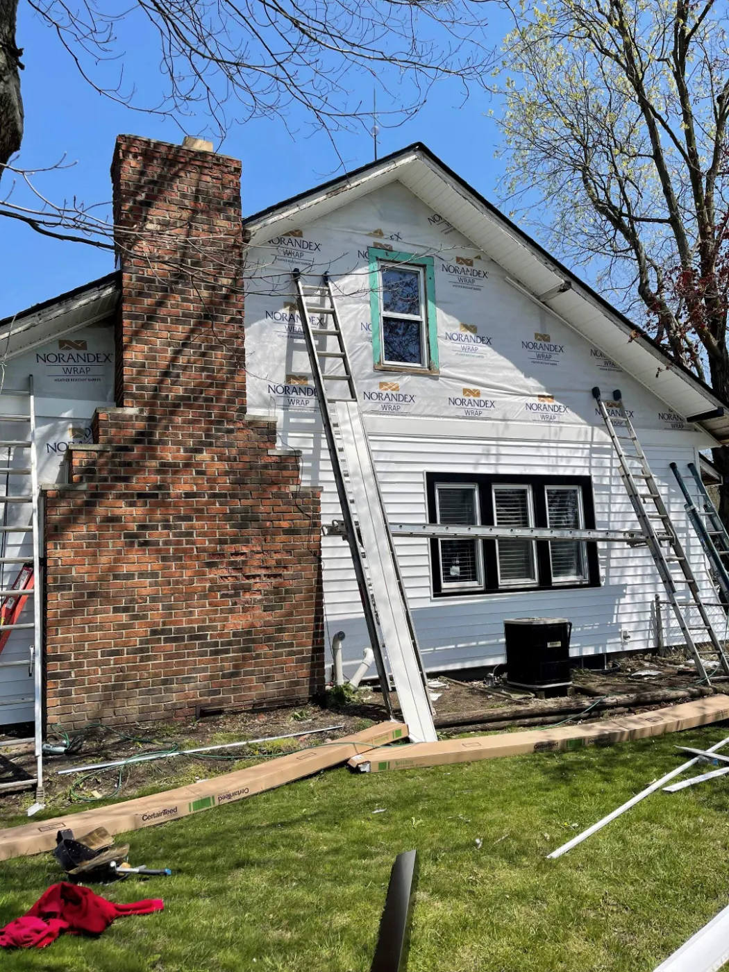 Storm damage documentation on a McCordsville commercial building